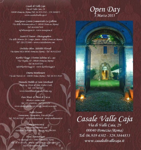 Open Day Spose 3 Marzo  Casale di Valle Caja Pomezia (Roma)