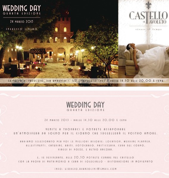 Wedding Day al Castello di Tavoleto 24 Marzo  Tavoleto (Pesaro Urbino)