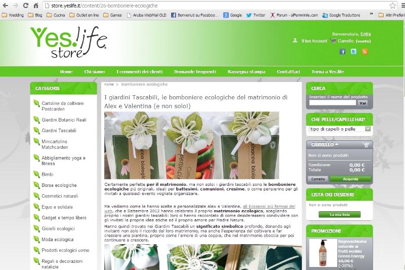Yes.life Store Bomboniere Ecologiche